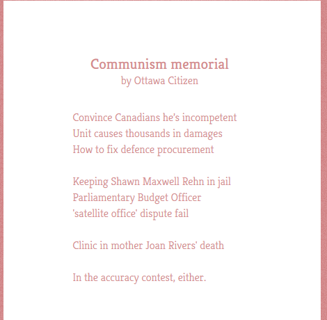 Ottawa Citizen Twitter poem
